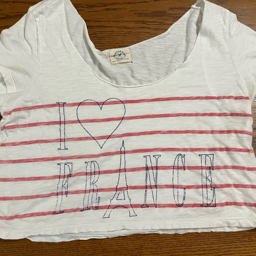 I Love France American Eagle Shirt